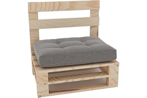 Lermowood Pallet Furniture Mpe Bench 80 x 60 cm Natural Euro Pallets Indoor and Outdoor Lounge Garden Furniture Wood Garden Furniture Set Lounge Furniture Patio Balcony Loft Style Pallets