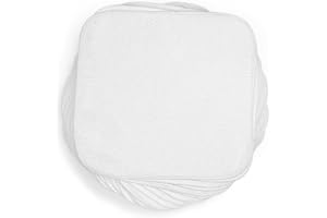 Aomig 25 st Tvättbara bomullsfrottéservetter, 15x15 cm Återanvändbara handduksservetter, vita sminkborttagningsdukar för babyservetter, mjuka våtservetter för rengöring av bebisens händer och ansikte