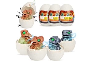 ANCESFUN Cadeau Oeufs de Paques Enfant, 4 PCS Oeuf Dinosaure à I'intérieur avec Son et Lumières Fonction Voitures à Tirer, Kit de Décoration de Pâques, Cadeau Paques Jouet pour Filles Garçons 3+ Ans