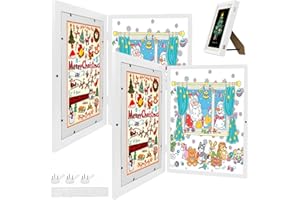 TFCIOD Marco para Dibujos Niños, 35 * 26.4 * 4cm Marco A4 150 Hojas, Marcos de Fotos Con Apertura Frontal Opening, Marco Dibujos Infantiles Cambiar, Marco de Arte para Niños (2 piezas, Blanco)