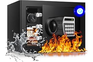 ToruKeep 28L Kleiner Safe Tresor für Zuhause, Digitaler Tresor mit Ersatzschlüssel und Abnehmbarem Regal, Wandtresor mit Zahlenschloss für Bargeld Wichtiger Dokumente