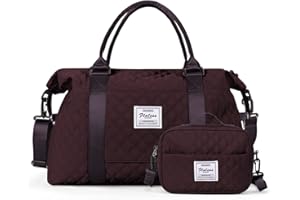 HYC00 Bolsa de Viaje Mujer Hombre Bolsa de Gimnasio Bolsa de Deporte con Bolsa de Aseo, Bolsa Deportiva Bolsa Viaje Mujer fin de Semana Bolsa Fitness Bolsa Hospital Bolsa de Mano Equipaje Tote,Púrpura