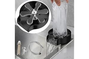 Edelstahl Glasspüler für Spülbecken, Eroshoo GläserspüLer, FlaschenspüLer, Glasbürste für BarspüLe, Glass Rinser, Cup Wash Cleaner, Glass spüllen für Küchenspüle, Bar, Gläserdusche -Schwarz