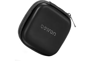 Betron Earphone Carry Case – Hard Shell Storage Bag for Earphones, Shockproof, Splash-Proof, Compact Travel Pouch with Zipper and Mesh Pocket