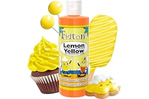 Food Colouring 160ml - Fidton Big Capacity Highly Concentrated Food Dye for Cake Decorating, Food Colouring Liquid for Fondant, Icing, Macaroon, Donut, Muffin, Food Coloring Slime Dye - Lemon Yellow