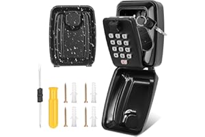 SUPRBEE Cajetin Llaves con Codigo Exterior Grande, Caja de Seguridad para Llaves con de 12 DíGitos, Caja para Custodia de Llaves Pared Impermeable para Hogar Escuela Garaje Oficin