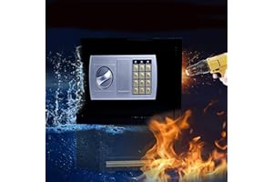 VANDISE 8.5L Tresor, Feuerfester Tresor, Elektronischer Digitaler Safe mit 2×Notschlüssel, Doppelbolzen Verriegelung, Haustresor, Sicherheitsbox Für Pistolen, Geldschmuck, Dokumente, Schwarz