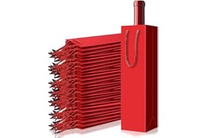 YAYAFUNFUN Red Wine Bags, Wine Gift Bag Bulk x 12, Bottle Bags for Wine, Reusable, Single Spirits Tote Bag with Strong Rope Handles for Wedding Birthday Christmas Party