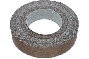 WoodPress® 22 mm Bois de Wengé Véritable Bande de Chant en Placage Préencollé – Rouleau de 7,5 m – Application à Repasser facile à faire soi-même, couvre le bord d'un panneau MDF standard