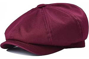 BOTVELA Men's 8 Piece Newsboy Flat Cap 100% Cotton Gatsby Ivy Golf Cabbie Hat