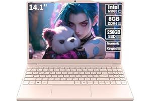‎MOLEGAR 2025 Neueste Tragbarer Laptop für Studenten und Unternehmen,14 Zoll Notebook Computer FHD IPS Display,8GB RAM 256GB SSD,Celeron N5095(Bis zu 2.9GHz,Beats N4020),QWERTY Numerische Tastatur,WiFi,Webcam