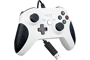 OSTENT Wired USB Controller Joystick Gamepad für Microsoft Xbox One/Xbox One S/Windows PC Laptop Farbe Weiß