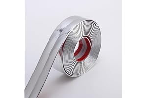 Trimold Shiny Silver Multifunctional Wall Molding Trim & Corner Guards & Caulk Strip, Apply in Table Edge Door Frame Baseboard for Protection and Decoration, 5m x 2cm