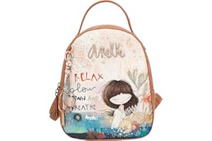 Anekke - Mochila de Mujer - Bolso Mediano - Bolsa Viaje Polipiel con 3 Asas y Bolsillos - Bolso de Mano Doble Asa - Colección Mediterranean - Accesorios y Complementos Mujer - 19x23x8 cm