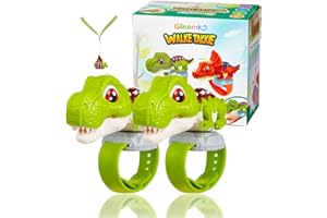 Gleamkid 2 Pack T-rex Walkie Talkies for Kids, Dinosaur Toys for 3-12 Year Old Boy Gifts, Kids Outdoor Boys Toys Age 3 4 5 6 7 Toys, Wrist Walkie Talkies with Lanyard for Camping, Hiking, Gift