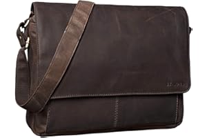 STILORD 'Lonzo' Vintage Sac à l'Épaule pour Hommes Femmes Sac Messager Ordinateur Portable 15,6 Pouces Sacoche Bandoulière Besace Cuir