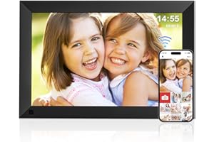 GGUA WiFi Digital Photo Frame 10.1 Inch - Built in 32GB Memory, 1280x800 IPS LCD Touchscreen, Auto-Rotate and Audio Function Digital Picture Frame, Quick and Easy Share Moments via the Frameo App