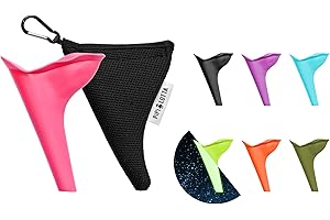 PiPiLOTTA® Orinal portátil para Mujer | Ayuda para orinar de pie para Damas en Música Festivales Camping Viajes al Aire Libre | Portatil Silicona Baño Cono WC Mochilas | Urinario Femenino (Rosa)