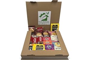 TEA HOUSE DIRECT Border Biscuits - Butterscotch Crunch, Viennese Whirls, Chocolate Cookies | 9 Lotus Biscoff | Hartley's Assorted Jam Portions 4 Flavour | Walkers Biscuit x3 | Twinings Everyday (10 Sachets) - Gift Set