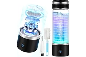 LOZLTX Wasserstoff-Wasserflasche mit Bürste 【 3000 PPB】【NO.1 Doppelwasserstoffgehalt】Wasserstoff-Wasserflasche mit TOP SPE-PEM-Technik, verbessert Wasser in 3 Minuten