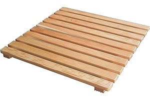 M-W TRE PEDANA Doccia in Legno 57X57 Antiscivolo per Piatto Doccia