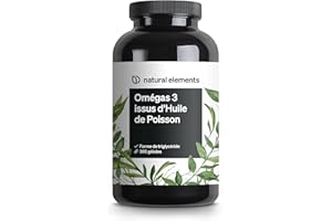 Omega 3 huile de poisson sauvages 2000mg – 365 oméga 3 gélules – huile à haute concentration en EPA 360mg & DHA 240mg – procesados y purificados y procedentes de pesquerías sostenibles