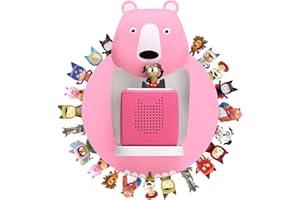 Xozoyo Tonies Shelf Wall Floating tonie Shelves for Toniebox, 30-48 Figures Storage Bear-Shaped tonies storage for Children's Rooms and Nurseries(Pink)