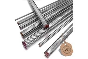 PD® Gewindestangen M10 Edelstahl A4 V4A (DIN 976 / DIN 975) | 1 Meter Gewindestab mit Regelgewinde | Zuschneidbare Gewindebolzen in vielen Größen & Mengen | 5 Stück