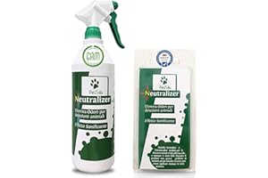 PETZOLLA Neutralizer Spray e ricarica da 5g - Sanificante Multiuso con Formula Brevettata, Efficace Contro Batteri e Cattivi Odori - 100% Sicuro per Animali Domestici
