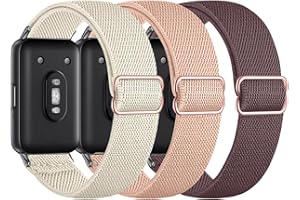 Gugobit 3 Stück Elastische Armband Kompatibel mit Samsung Galaxy Fit 3, Nylon Sport Loop Weiches Atmungsaktives Dehnbare Ersatzarmband Uhrenarmband für Samsung Galaxy Fit 3 SM-R390 Damen Herren