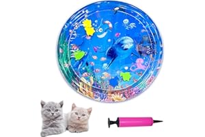 WIWIDANG Sensory Water Play Mat for Cats, Cat Sensor Water Playmat, Cat Water Mat Pad Fish Toy, Cool Comfort Water Sensory Pad For Pet (Style-14)
