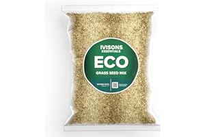 Ivisons Eco Lawn Grass Seed with Micro Clover | Self Fertilising Quality Certified Seeds | Low Maintenance Drought Resistant Lawn Seed | Super Green Fast Growing Mix (1kg)