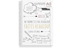 Burde Doodle A5 2025/2026 - Agenda Hebdomadaire Pour Enseignants, Étudiants Et Professionnels, Agenda 12 Mois Avec Autocollants Et Reliure Spirale