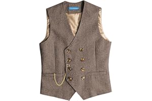Solovedress Gilet de costume vintage en laine pour homme, coupe droite, gilet de costume pour mariage