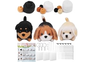 CRAFTiDA Needle Felting Kit Craft Kits for Adults UK Felting Kits for Beginners DIY Crafting Kits for Adults (3 Dogs)