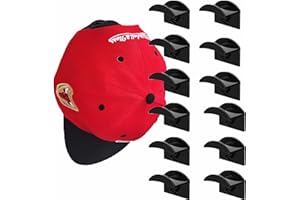 LSRVNM 12 Pack Adhesive Hat Hooks for Wall Mounted, Hat Organizer Hat Holder Hat Hangers Hat Storage Baseball Cap Hook, No Drilling Hat Rack for Wall