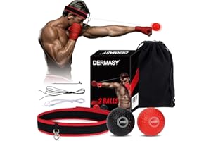 DERMASY Upgraded Boxing Training Ball with Headband Perfect for Reaction, Punching Speed, Fight Skill, Fitness, Boxing Equipment for Man Women and Kids