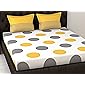 Loreto – A Quality Linen Brand 144 TC 100% Cotton Double Bedsheet with 2 Pillow Covers - Polka, Yellow & Grey