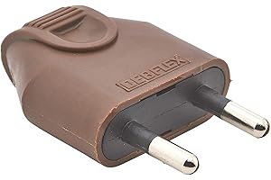 Prise electrique male - Fiche electrique - Prise male - Prise male 220 V - Fiche male - Fiche electrique male - Fiche Male Broche D.4mm Protegees Sortie Droite à Coiffe | Marron - Debflex - 713600