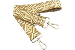 KERIOCUSI Tracolla Regolabile Colorata per Borse Donna Beige Giallo, 80-130cm Cinghia della Borsa con Gold Moschettone, Durevole per Crossbody Borsa, Chitarra, Borse Moderne Accessori, 3.8cm, 1209