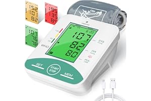 PANAMALAR Blood Pressure Monitor Panacare Upper Arm Accurate Automatic BP Machine, with 3.4" LCD Display & Large Cuff 8.7"-16.5"/Voice Broadcast/2 Users Pulse Rate and Irregular Heartbeat Detector for Home Use