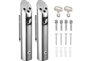 LIROPAU 2 ceniceros de pared para exteriores, de acero inoxidable, con cerradura, para restaurantes, hoteles, pub clubes