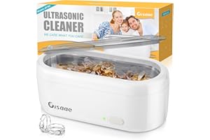 Gisaae Ultrasonic Cleaner, 47000Hz Jewellery Cleaner for Necklace Ring Glasses Jewelry Necklace Ring Glasses Watch Coins Denture