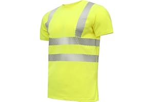 Högert Technik - JURAL II Warnschutz Polycotton-T-Shirt gelb XL (54) | Warnweste Reflektierend Warnweste Atmungsaktiv Leicht Kurzarmshirt Kurzarm Arbeitskleidung Sichtbarkeit Hemden
