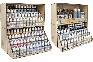 War World Gaming Sistema Modulare Postazione Porta Colori in MDF - Kit 5 - Kit Impilabile Doppio - Modellismo Wargame Miniature Figure Diorama Fai da Te Spedizione Tracciata