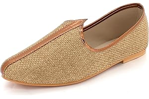 AARZ LONDON Mens Gents Groom Shimmery Traditional Ethnic Wedding Indian Pumps Khussa Jutti Mojari Slip On Flat Shoes Size