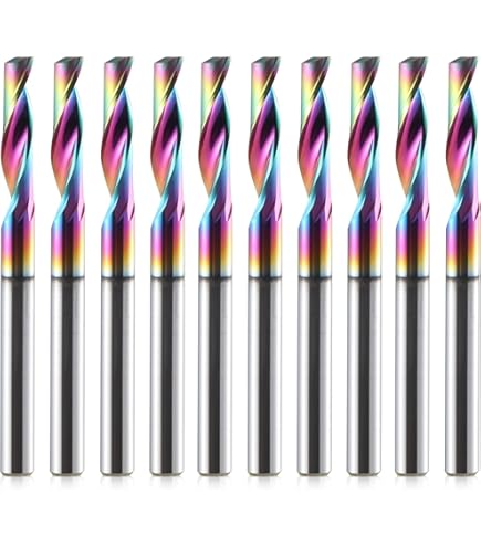 Lot De 5 Fraises Hélicoïdales Up&Down Cut - Tige 4 Mm, Longueur De Coupe 17 Mm - Pour Bois, MDF, Contreplaqué