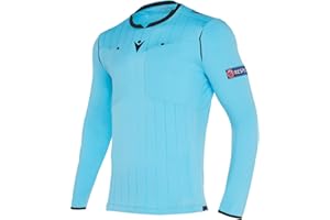 Macron Fußball 1/1-Arm-Shirt UEFA Referee 19 Schiedsrichter Trikot Herren hellblau