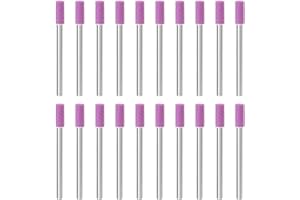ECSiNG 20-teiliges Schleifstein-Bits, Rotierendes Schleifstein-Bohrer Set aus Korund-Schleifsteinen Zubehör-Set Schleifen von Elektrosägen, 4 Mm Steindurchmesser