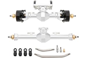 MEUS Racing Isokinetic 3-Section CVD Front and Rear Axles Maximum Steering Angle 52° Wider +5MM for Axial SCX24 Deadbolt C10 JLU Gladiator Bronco 1/24 RC Crawler Upgrade Parts (SLIVER, Front and Rear)